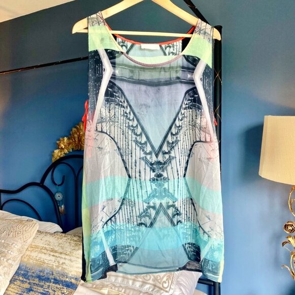 Zara Multicolour Print Sheer Tank Top - Picture 2 of 13